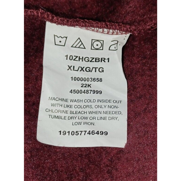 WRANGLER Authentics Men’s Fleece Quarter-Zip Red Sweater Fleece Interior Soft - Picture 4 of 4